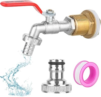 CTDMJ 3/4 Inch Brass Outdoor Tap Kit Water Butt Outlet Adapter Red
