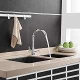 Haiba Kitchen Tap Mixer Monobloc Dual Lever 360 Swivel Chrome 1 Hole Deck view 5
