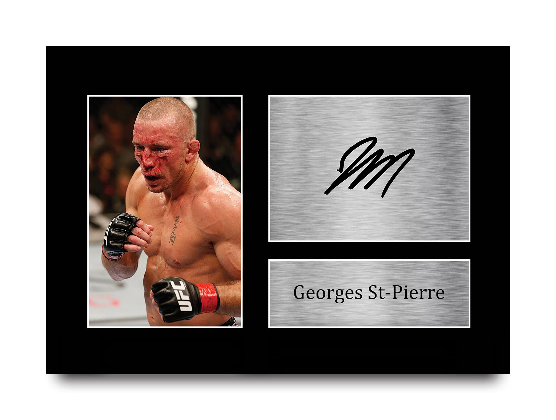 HWC Trading Georges St-Pierre MMA Gifts Printed Signed Autograph Picture for UFC Memorabilia Fans - A4