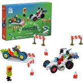 PLUS PLUS Learn to Build, Vehicles - 360 Piece Building Set | Build Your Own Race Car Kit for Kids, Model Vehicle Toy, Gifts for Boys &amp; Girls, Stem Toys, Mini Waffle Blocks