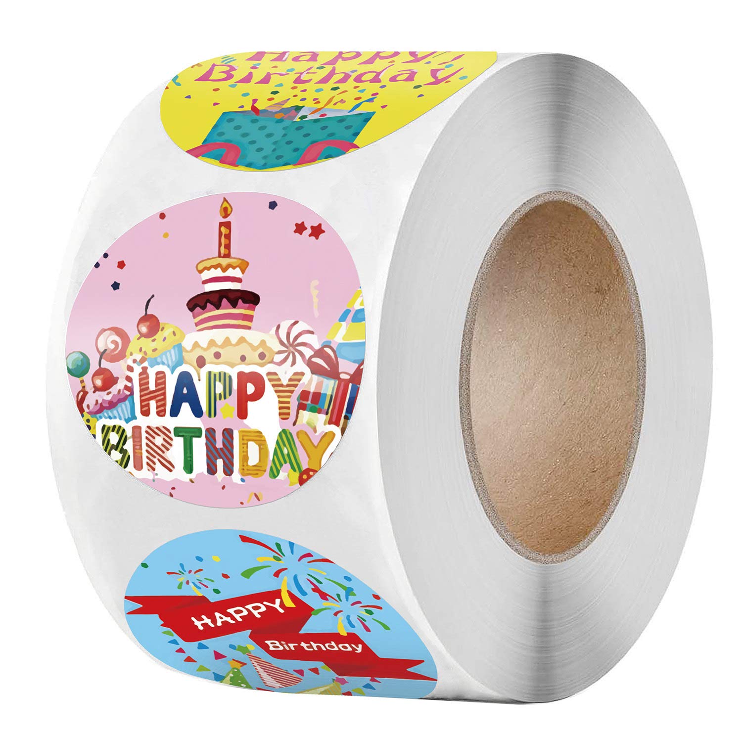 Birthday Stickers for Children Round Paper Labels for Christmas Birthday Party Decoration Pack of 500 Stickers
