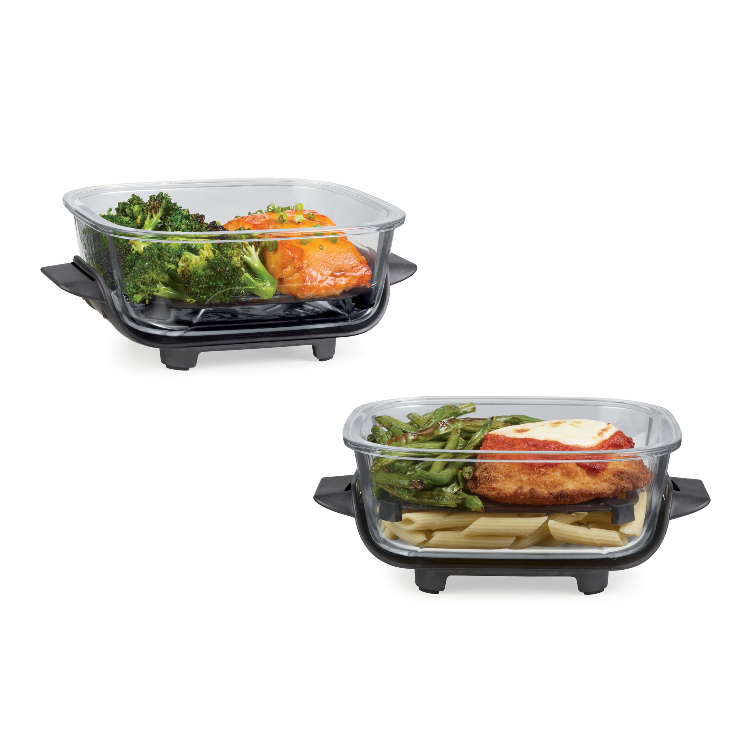 Ninja 6-Cup 2-Pack TempWare Glass Containers for Meal Prepping with Leak-Proof Storage Lids, Compatible Crispi Portable Cooking System, Microwave, Freezer, and Dishwasher Safe, XSKSFN2X6CUP