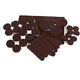 Slipstick CB072 Self Stick Furniture Felt Protector Pads (37 Piece Variety Pack) Heavy Duty Felt Pads with Extra Stength Adhesive - Brown