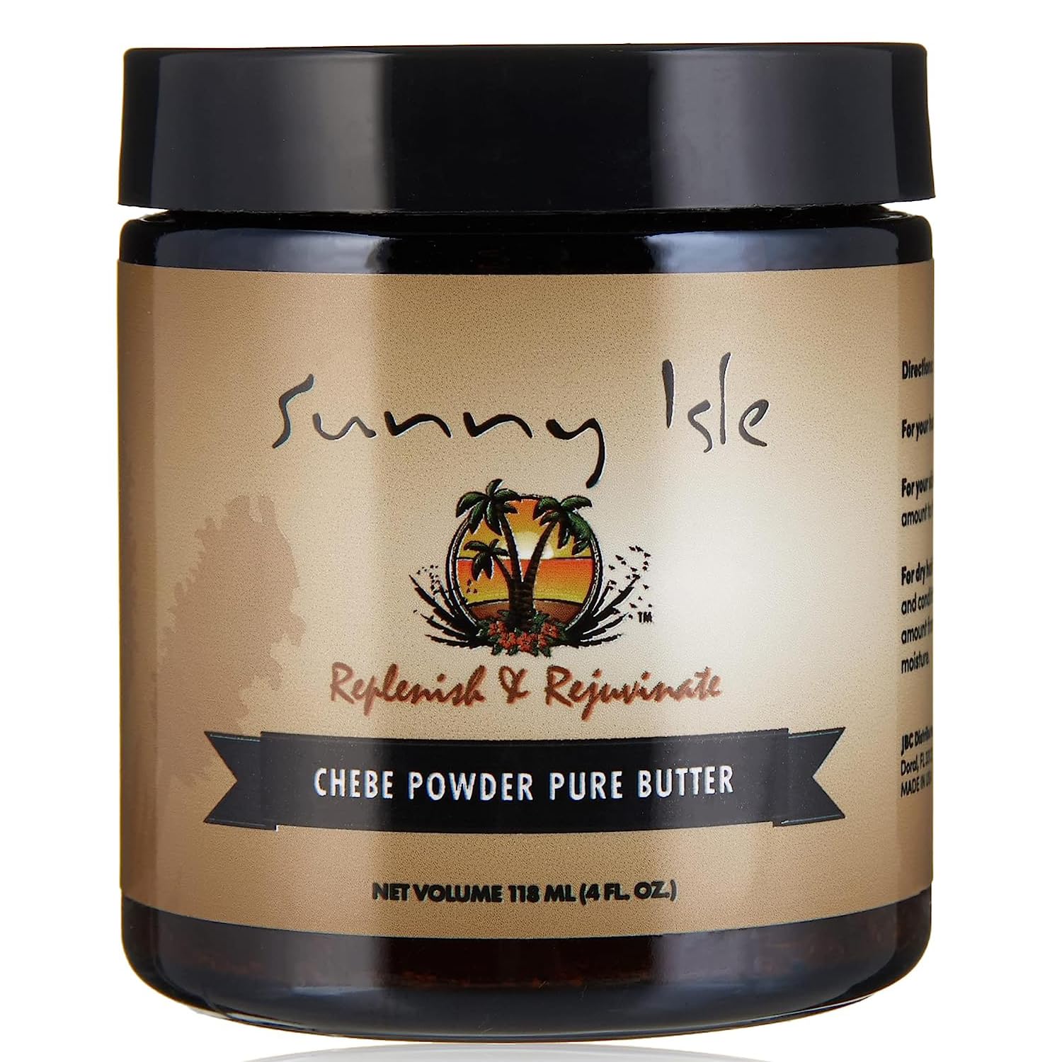 Sunny Isle Jamaican Black Castor Oil Pure Butter Infused with Chebe Powder 4oz (118ml)