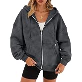 Trendy Queen Zip Up Hoodies for Women Oversized Acid Wash Sweatshirt Winter Fashion Jacket Cute Y2k Fall teen girls pullover