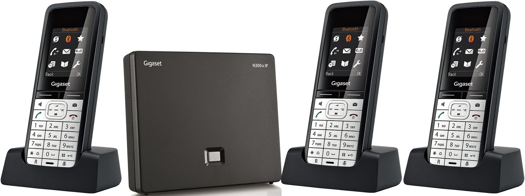 Gigaset SL610A IP Voip DECT Dual Cordless Phone (liGO Bundle) (Quad)