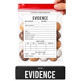 Evidence Bags, 25 Pack, Police Party Favors, Murder Mystery Decorations | BPA-free food-grade plastic; 7 x 9 in; double-zip seal; reusable and writable