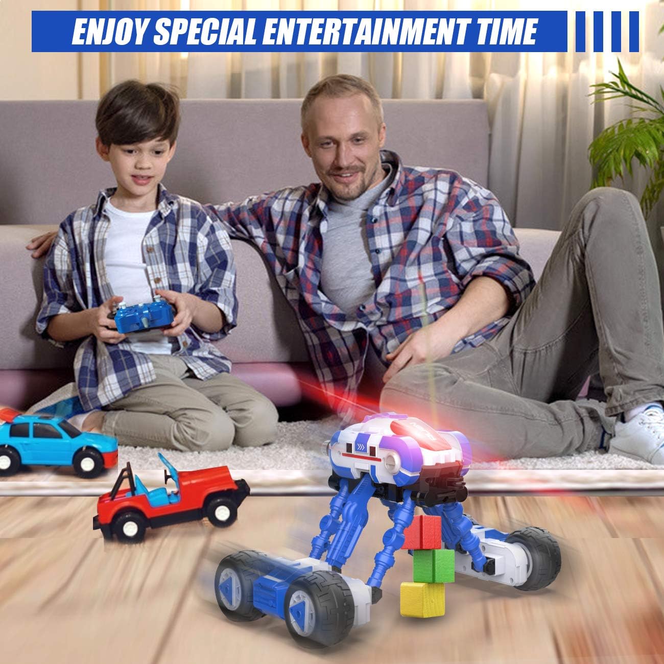 RC Cars, HBUDS 2.4GHz Remote Control Electric 4WD High Speed Monster Truck Toys, 2 Batteries for 40 Min Play, Off Road Crawler Stunt Car 360° Flips Vehicles Hobby Gift for Boys & Girls: Toys & Games