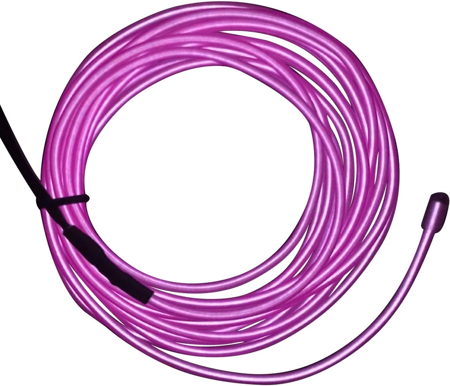 MuLucky EL Wire Tube Rope Battery Powered Flexible Neon Light Car Party Wedding Decoration With Controller (3M/9FT, Purple)