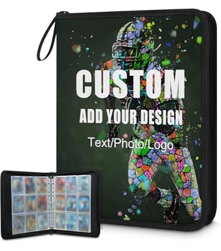 personalized baseball card binder Amazon.com: Design Your Own Trading Card Binder, Custom 540 Pockets with 15  Pages, Personalized Photo Phone PU Card Book Organizer with Elastic Strap  for TCG Sports Cards Collection Protection : Toys & Games