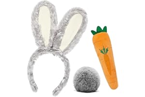 KOYY Bunny Ears Headband Rabbit Cosplay Floppy Bunny Costume Accessories for Halloween Easter Party