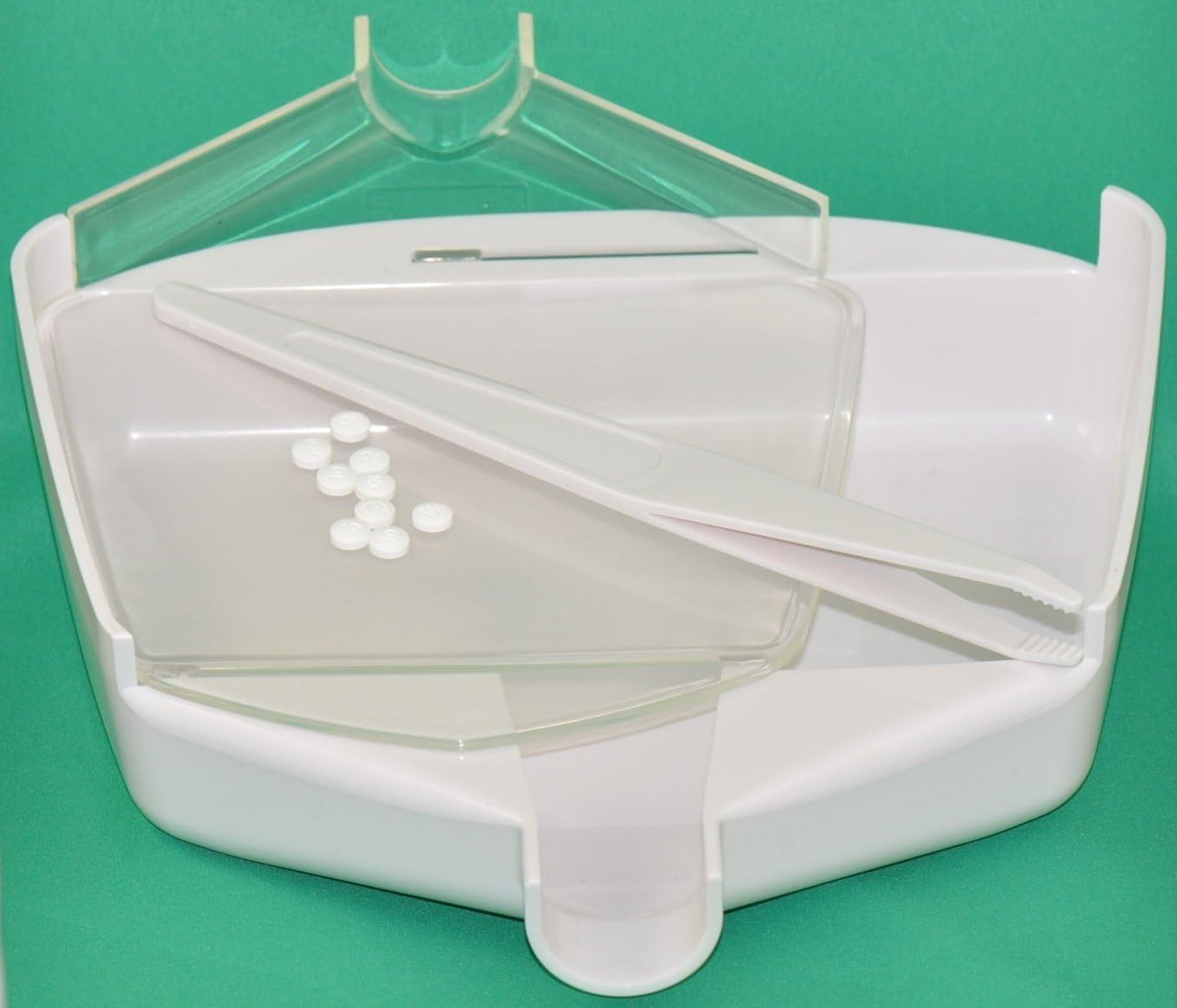 Duocount Professional Patented Pill Counting Tray with Tweezer Spatula