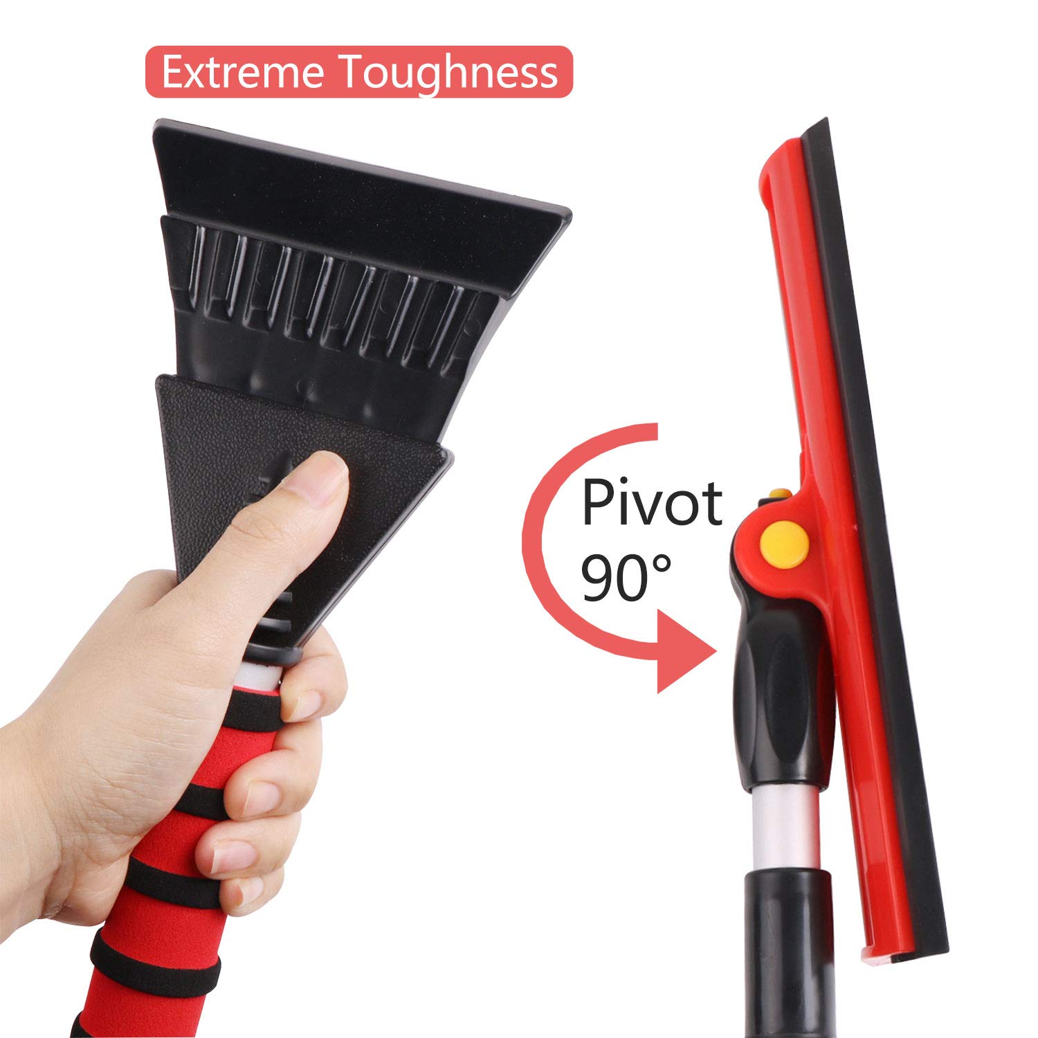 Drivaid Cepillo para Nieve telescópico con rasqueta de Hielo 3 in 1