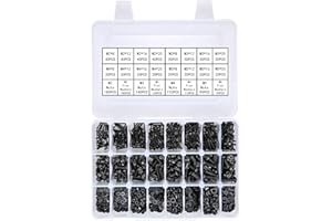 Xrfoiniu 1500Pcs 12.9 Grade Alloy Steel Screw and Bolt Assortment Sets M2 M3 M4 M5 Hex Screws Nuts Washers Kit with 4 Types of Hexagon Wrench Metric Screw