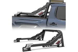 LOX ROX Heavy-Duty Roll Bar Compatible with Retractable Tonneau Covers with Rails | for Mid-Size Trucks Tacoma, Ranger, Colorado, Canyon, Frontier | Three Installation Methods No Drilling Installation