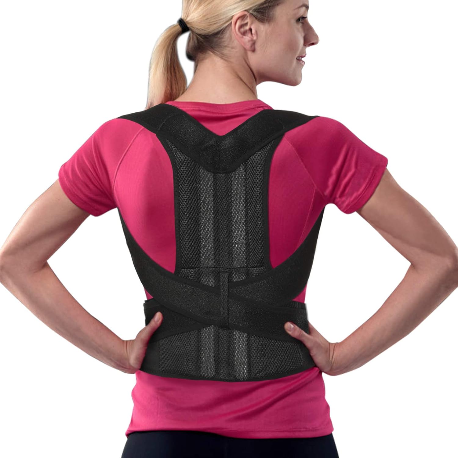 Amazon Com Back Brace For Women And Men Adjustable Posture Corrector Improve Posture Lumbar Support Shoulder Lower Upper Back Pain Relief L Health Personal Care