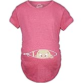 Maternity Baby Peeking T Shirt Funny Pregnancy Tee for Expecting Mothers