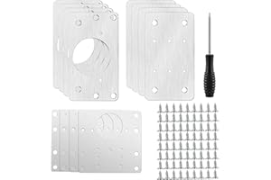 12 Pack Cabinet Hinge Repair Plate Hinge Repair Brackets,Multi-Hole Stainless Steel Hinge Repair Bracket, Suitable for Cabine