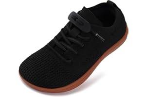 WHITIN Toddler/Little Kid Wide Barefoot Shoes | Slip on Zero Drop Minimalist Sneakers for Boys Girls | Adjustable No-Tie Lacing Design