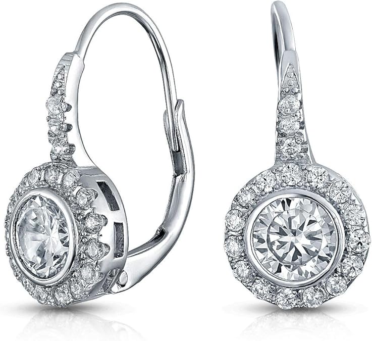 Bling Jewelry Sterling Silver CZ Circlet Leverback Earrings Amazon.co.uk Jewellery