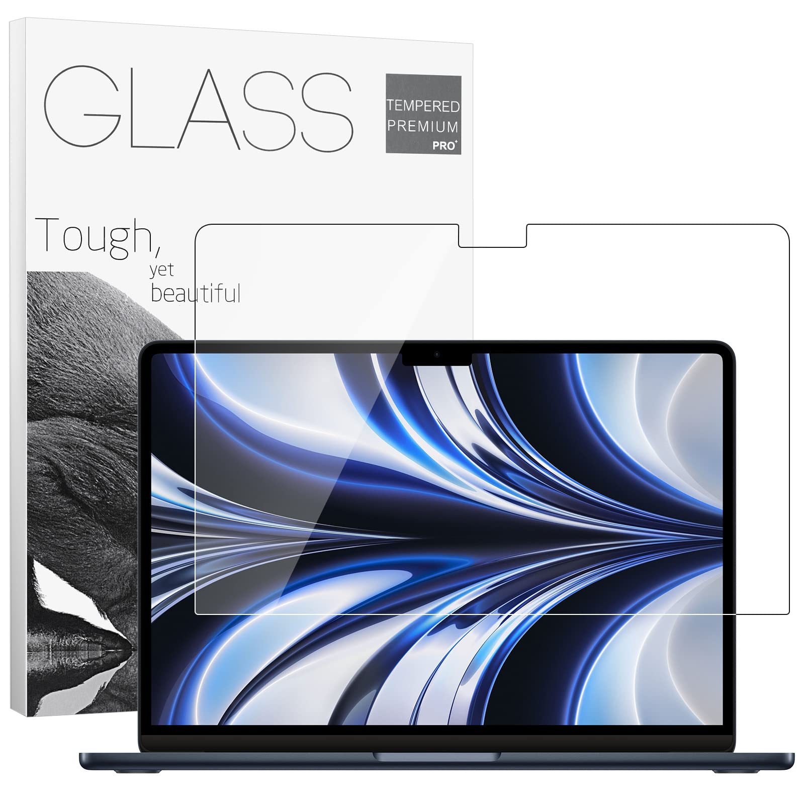 Photo 1 of XinWoTuo [1 Pack] Tempered Glass Screen Protector for MacBook Air 13.6 M2 2022 Laptop Touch Sensitive Scratch Resistant for Macbook 13.6" Laptop Screen Filter Bubble Free Ultra-Thin Screen Film Guard