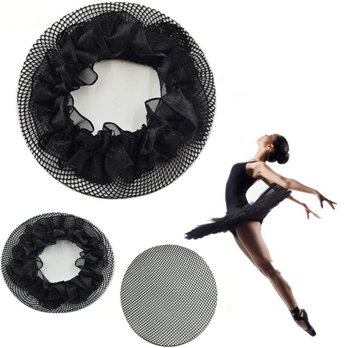 New8Beauty Hair Nets Black Hair Accessories for Ballet