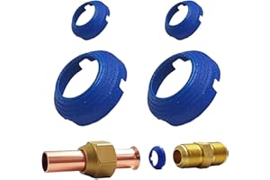 ZGTOOLS 2 x 1/4" & 2 x 3/8" Leak-Free SAE Flare Fitting, HVAC Leak Free SAE Flare Connections Eliminates Refrigerant Leaks, Stop Leak Seal kit For Schrader Valve, Refrigeration, HVAC & Mini Split Kit