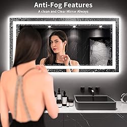 LOAAO 66"X40" LED Mirror for Bathroom, Lighted