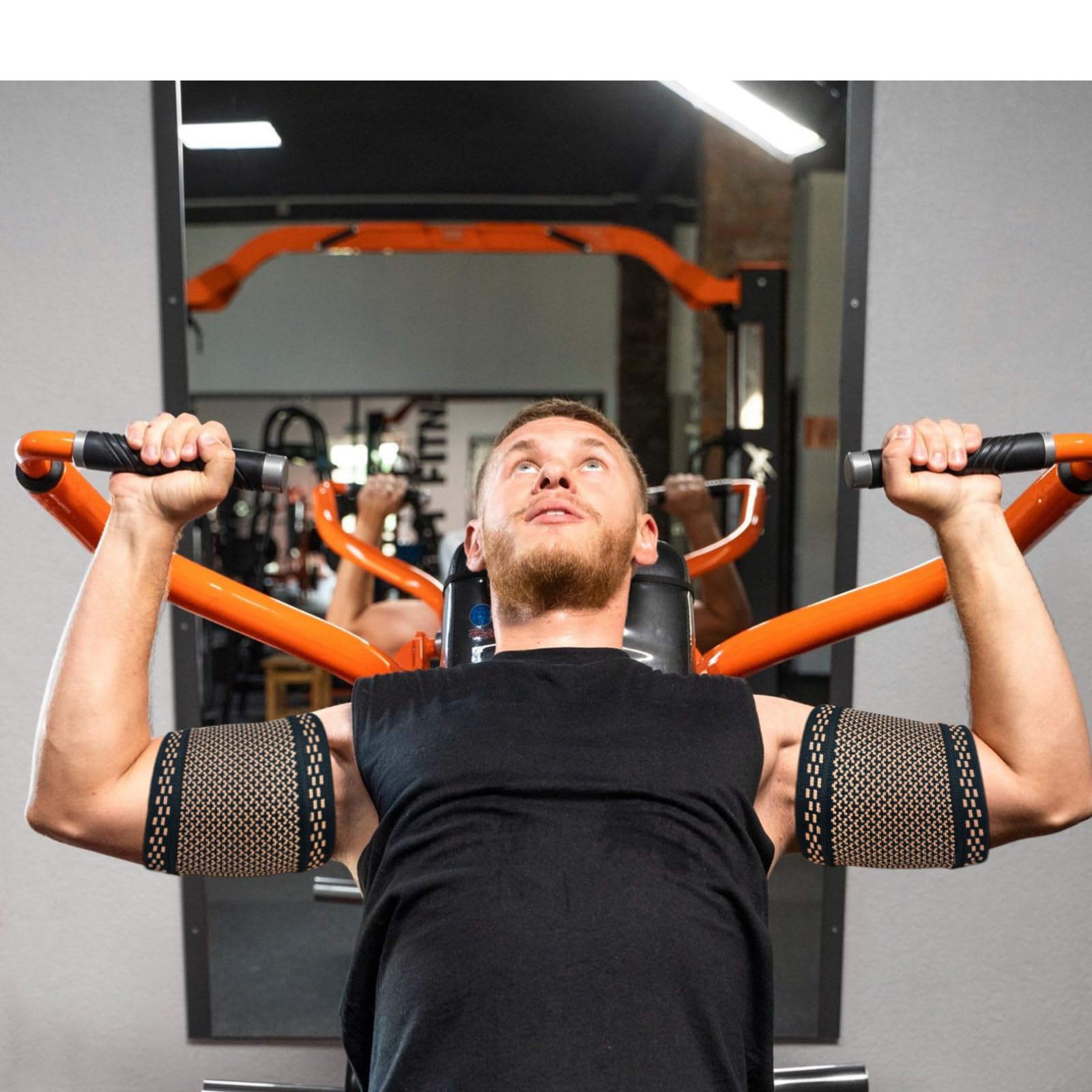 CUAPVPA Bicep Compression Sleeve 1 Pair,Upper Arm Compression Sleeve,Bicep Tendonitis Brace Triceps Brace for Pain Relief,Arm Support fit for Men Women (GOLD, Medium)