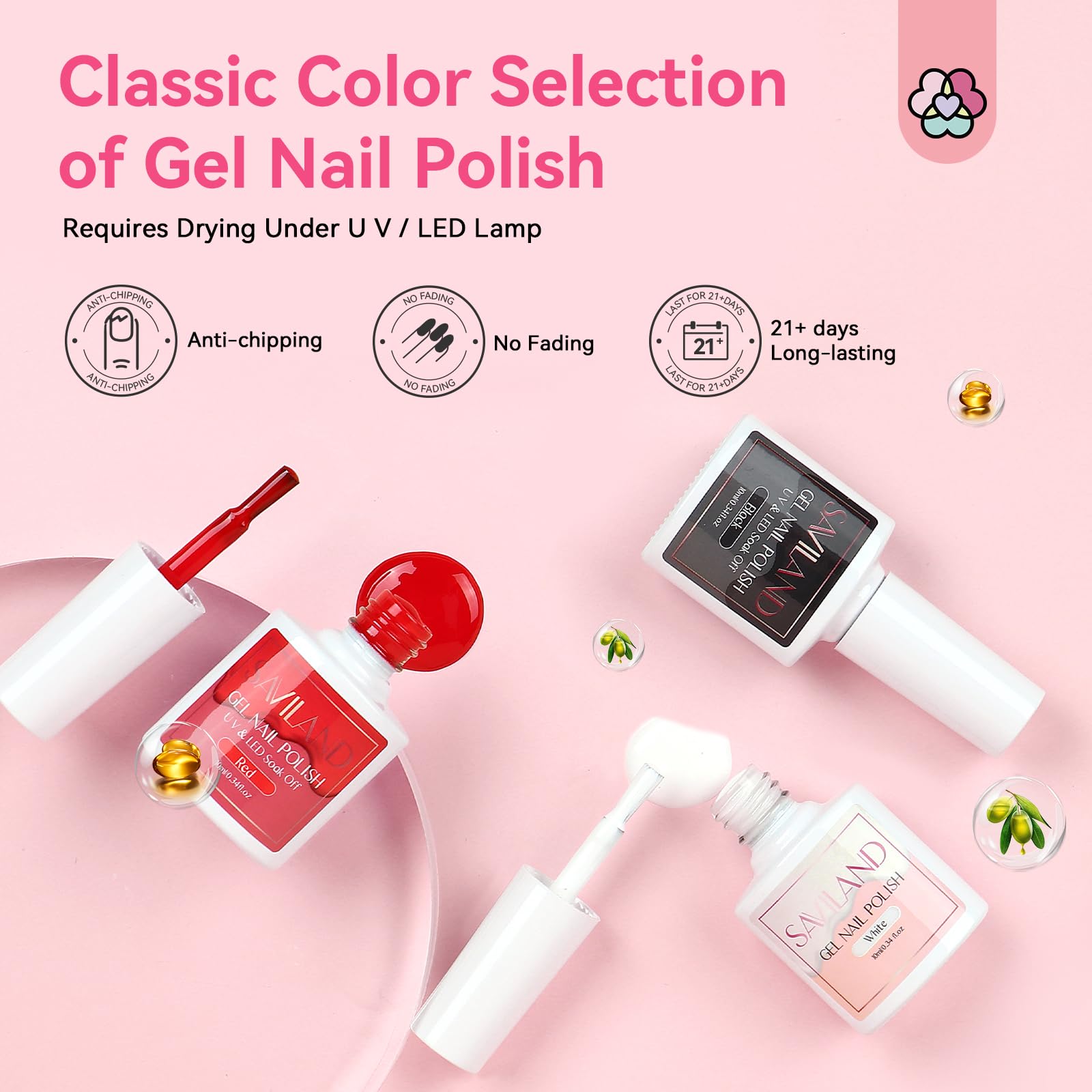SAVILAND Acrylic Nail Kit with Drill: Professional Nail Kit Acrylic Set for Beginners with Everything Gel Polish U V Light Decorations for Home Salon Gift Set - Image 6