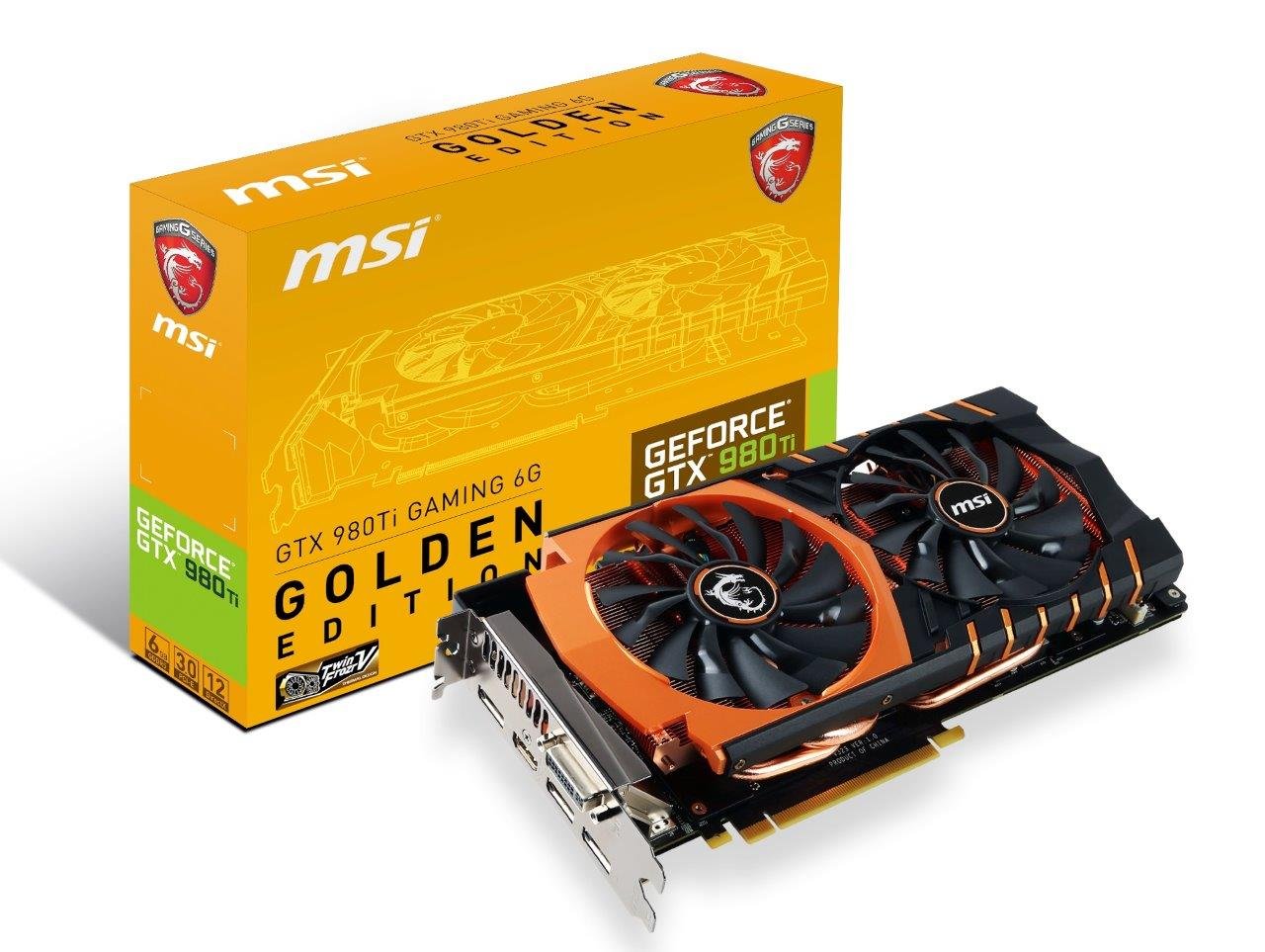 MSI Limited GAMING Edition GeForce GTX 980 TI 6GB OC DirectX 12 VR READY (GTX 980TI GAMING 6G GOLDEN