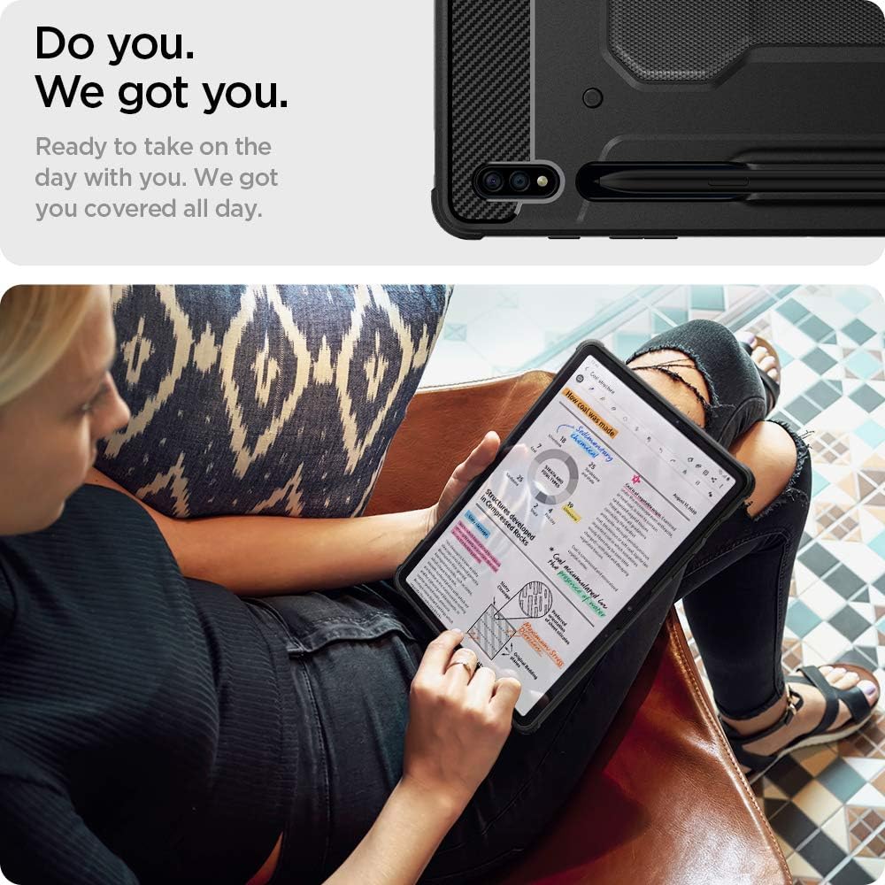 Spigen Rugged Armor Pro Case Compatible with Samsung Galaxy Tab S8 Plus and Compatible with Galaxy Tab S7 Plus - Black - Image 5