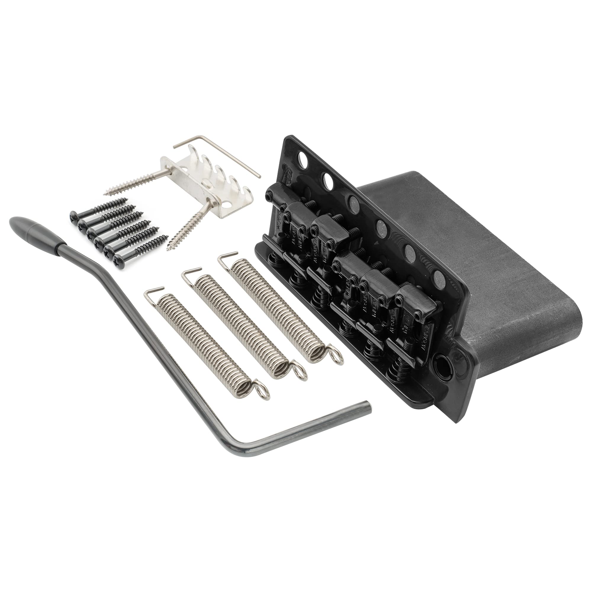 Wilkinson WVC-SB 54mm 6-Hole Vintage Steel Saddles Guitar Tremolo Bridge with Full Solid Steel Block for USA Vintage Strat and Japan Strat, Black