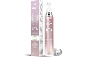 RWT 5% Caffeine Eye Cream & Under Eye Serum for Dark Circles and Puffiness, 360° Massage Roller Ball Eyes Treatment Serum, Reduces Wrinkles Fine Lines for Women