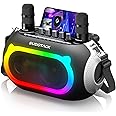 SUDOTACK Karaoke Machine for Adults Kids with 2 Wireless Microphones, Bluetooth PA Speaker System with Echo/Bass/Treble Adjustment for Home Party, Outdoor, Church, Picnic, Birthday Gifts (Space Black)