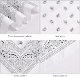Aomig Bandana Head Scarf Men Women Paisley Print Multi-purpose Headwrap White view 4