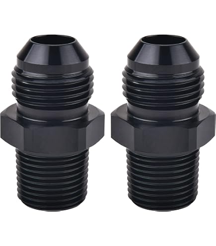 Adaptateur Raccord Flare 6AN Mâle Vers M14x1.25mm Mâle - En Alliage D'aluminium Noir, Pour Ligne Carburant Ou Huile