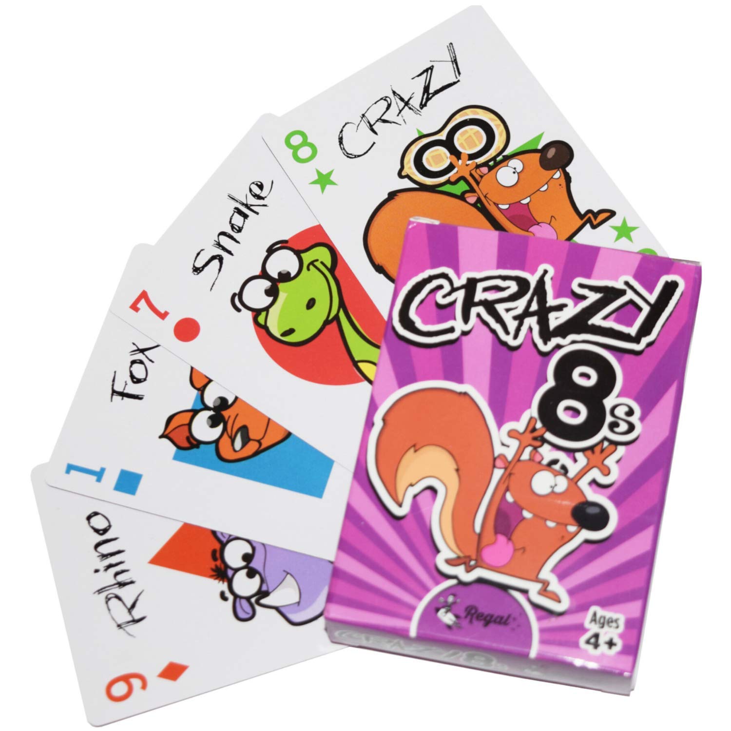 Photo 1 of Regal Games Crazy 8's Card Game for Kids 4 5 6 7 8+ | Funny Travel Board Playing Game for Families (1 Pack)