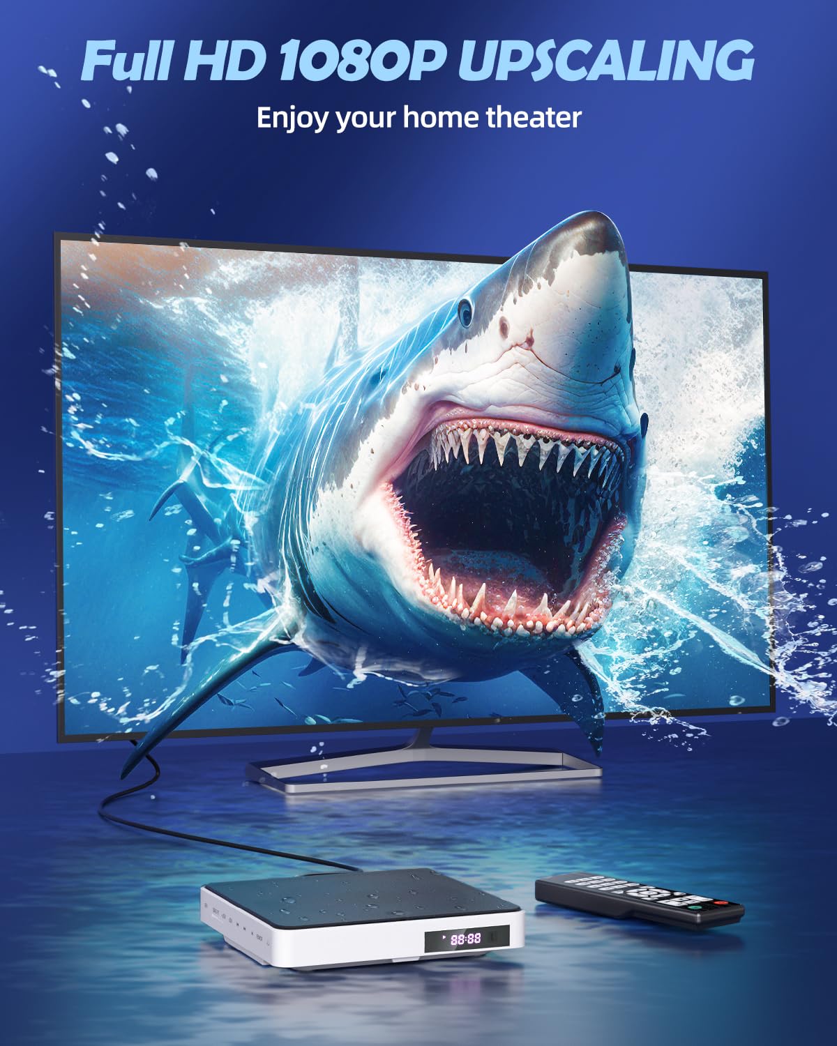 DVD Player Arafuna, DVD Player für Fernseher mit Alle Regionen Frei, DVD/CD-Player HDMI 1080P mit AV-Ausgang, USB Eingang, Fernbedienung und AV-Kabel, integriertes PAL/NTSC-Weiß 4