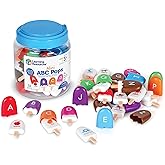Learning Resources Mini ABC Pops, 52 Pieces, Ages 3+, Vocabulary Words, Alphabet, fine Motor Skills Toys, Toddler Learning To