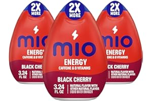 NYCPI & GA M.I.O Energy Black Cherry Naturally Flavored with other natural flavor Liquid Water Enhancer, 3.24 fl oz Bottle (3)