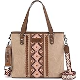 Montana West X Wrangler Tote Bag for Women Western Purses with Detachable Strap Medium Satchel Handbags | with Crossbody Strap