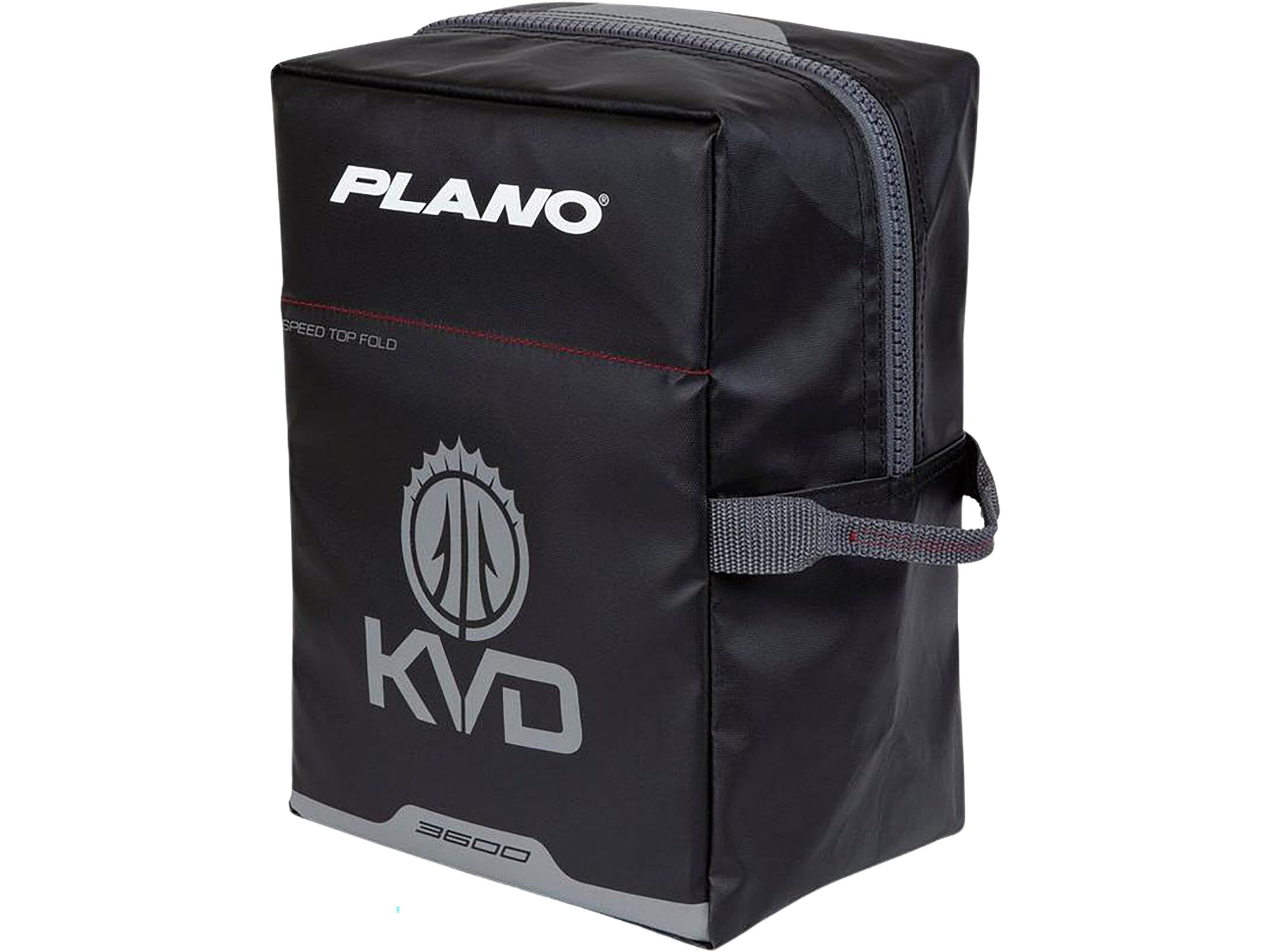Plano KVD Wormfile Signature Series 3600 Speedbag, Black TPE Coated Fabric with Red Interior and Accents, Premium Soft Fishing Bag, Tackle Storage for Baits & Lures
