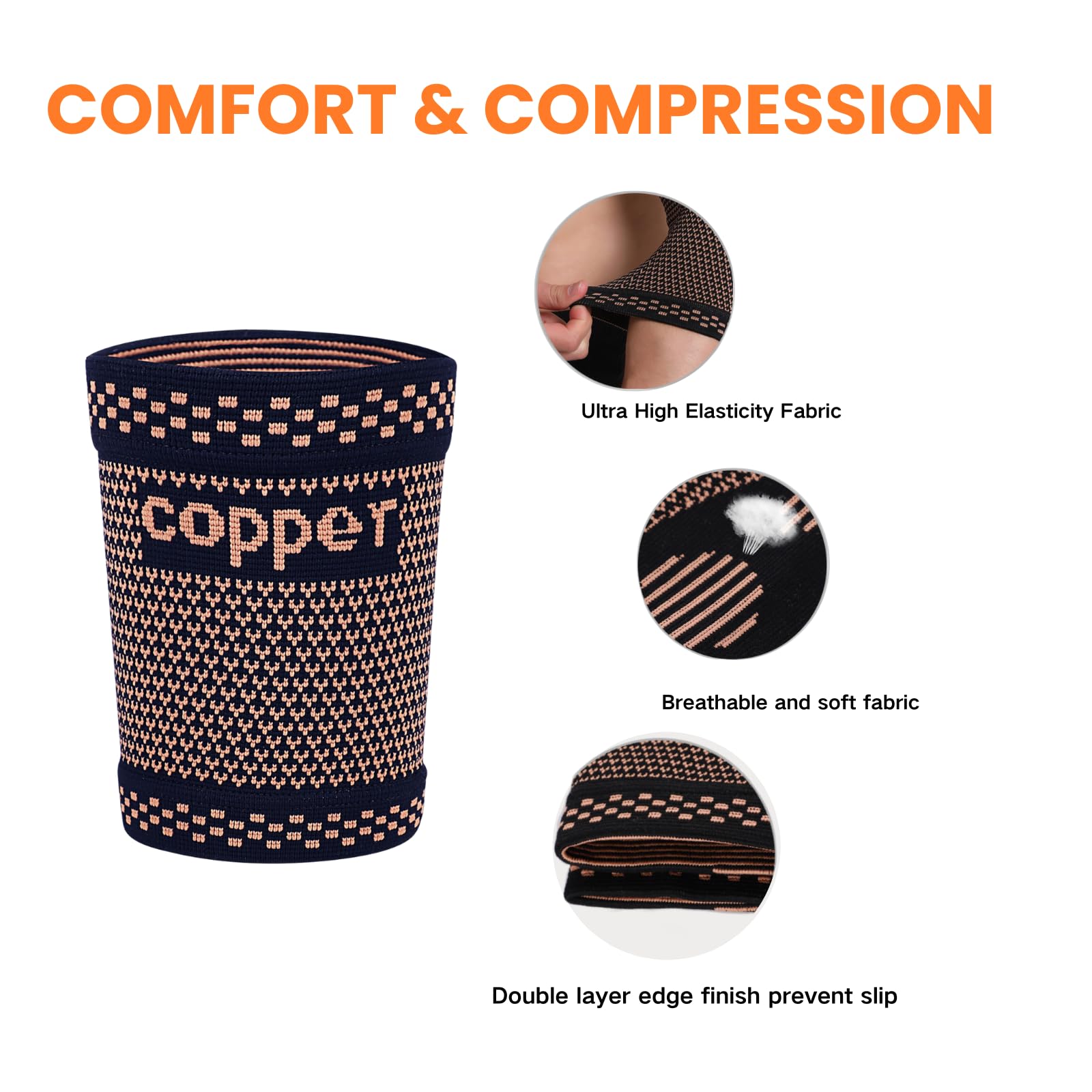 CUAPVPA Bicep Compression Sleeve 1 Pair,Upper Arm Compression Sleeve,Bicep Tendonitis Brace Triceps Brace for Pain Relief,Arm Support fit for Men Women (GOLD, Medium)