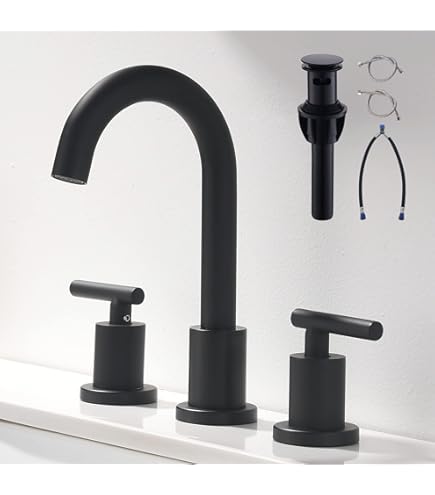 FLOR FURORA ×3 WELLFOR Bathroom Sink Faucet with 3 Holes 2 Handles, Deck
