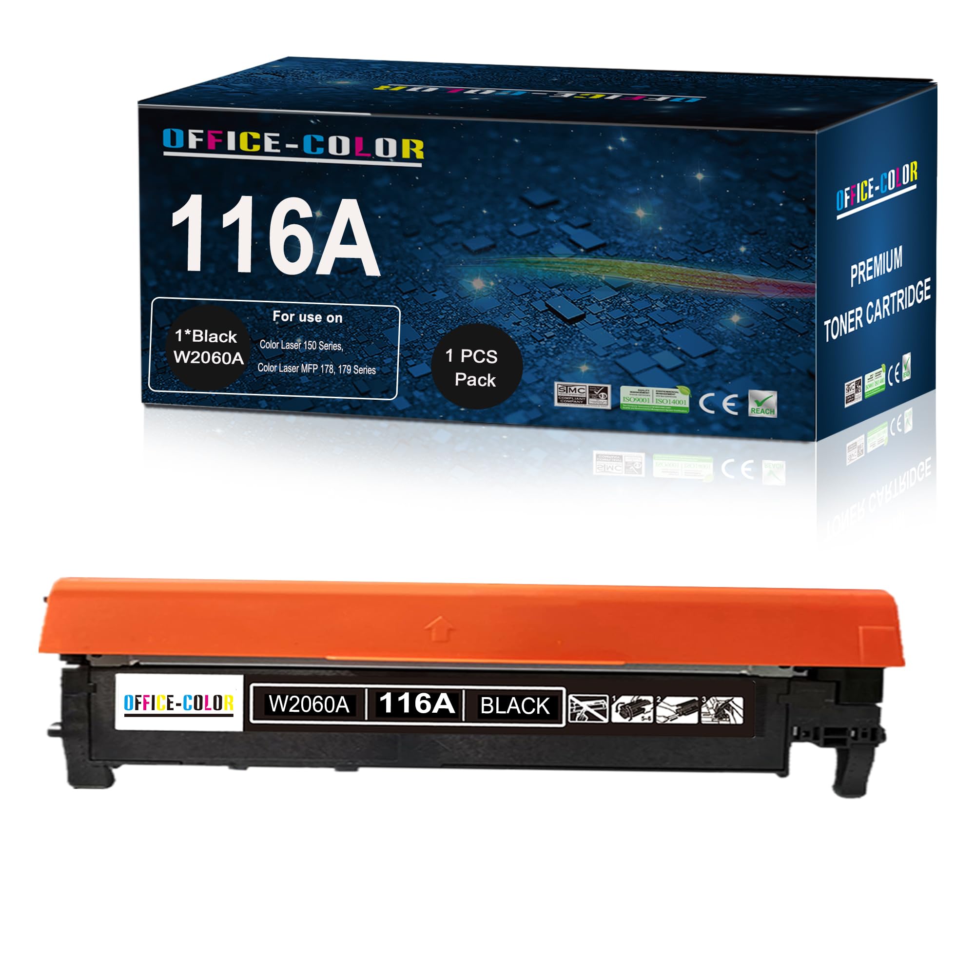 Photo 1 of 116A Black Toner Cartridges for HP Color Laserjet Pro 150A 150nw 178nw 178nwg 179fnw 179fwg Printer Toner (1 Pack)
