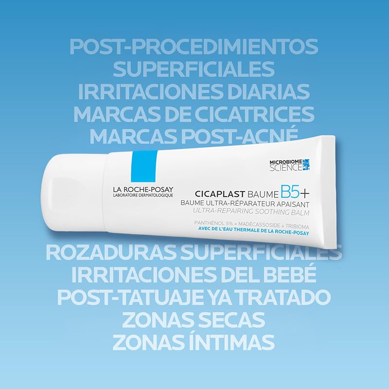 La Roche Posay Cicaplast Baume B5, com extrato de centella asiatica. Bálsamo ultra-reparador e calmante para pele irritada e frágil. 40 ml