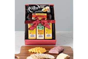 Wisconsin Cheese Company - Classic Wisconsin Cheese & Sausage Holiday Gift Box - 100% Wisconsin Cheddar & Pepper Jack Cheese, Cracker and Sausage Gift Box | Perfect for Parties, Charcuterie Boards, and Holiday Gifts