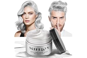 MIFELOY Temporary Silver White Hair Spray Color Wax 4.23 oz, Instant Natural Hairstyle Cream Dye, Disposable Coloring Mud for Men Women, Washable Styling Pomades, Party Cosplay DIY Halloween