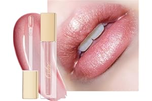 Oulac Nude Pink Lip Stain Pink Lipstick for Women Glitter Lip Gloss with Glossy Shimmer Finish for Lip Care and Dry Lips,Infused With Vitamins E, Vegan & Cruelty-Free, C03